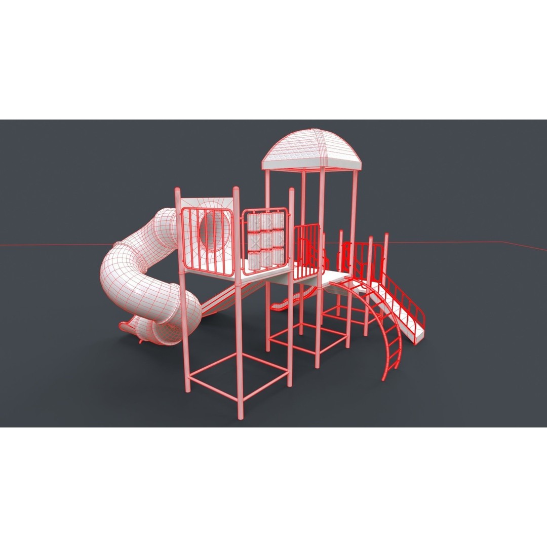 Outdoor Jungle Gym 3D Model – Low Poly PBR Game Asset, FBX - View 125