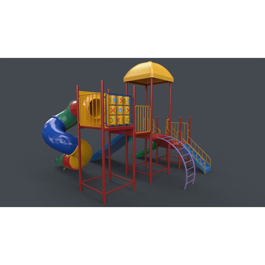 Outdoor Jungle Gym 3D Model – Low Poly PBR Game Asset, FBX - View 13