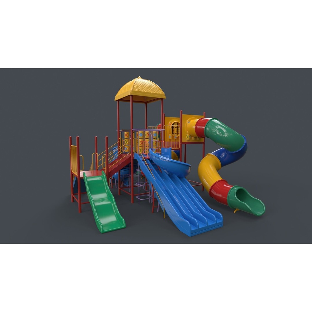 Outdoor Jungle Gym 3D Model – Low Poly PBR Game Asset, FBX - View 14