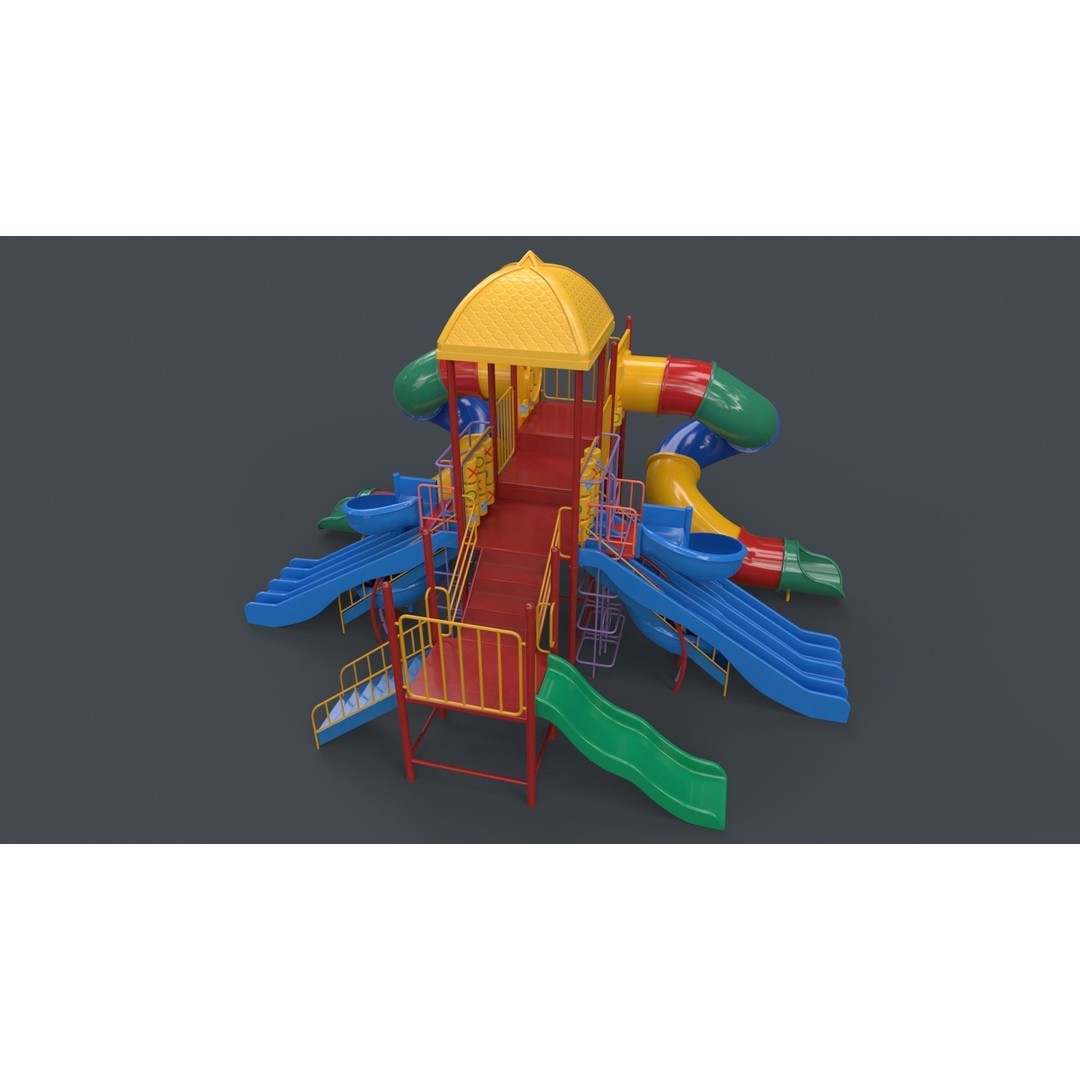 Outdoor Jungle Gym 3D Model – Low Poly PBR Game Asset, FBX - View 15