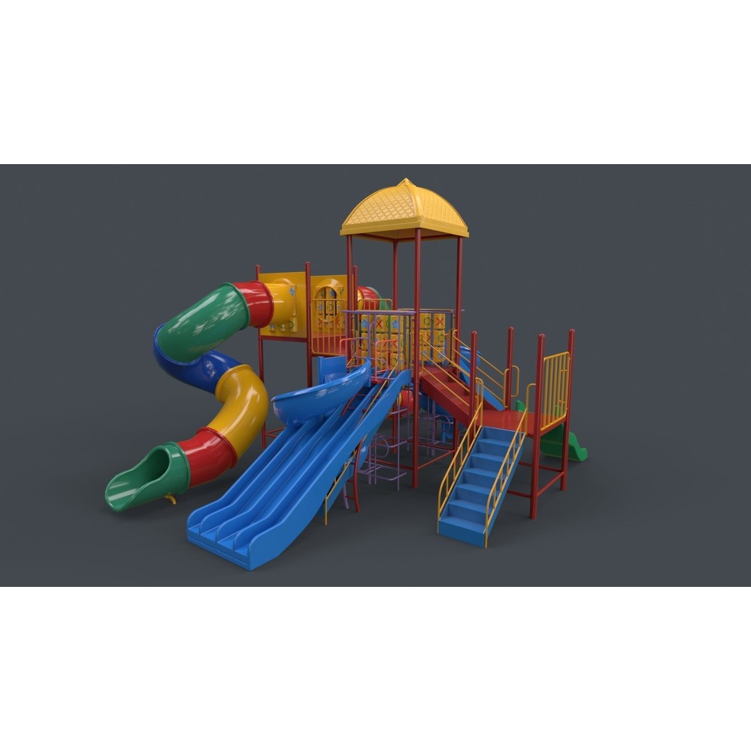 Outdoor Jungle Gym 3D Model – Low Poly PBR Game Asset, FBX - View 16