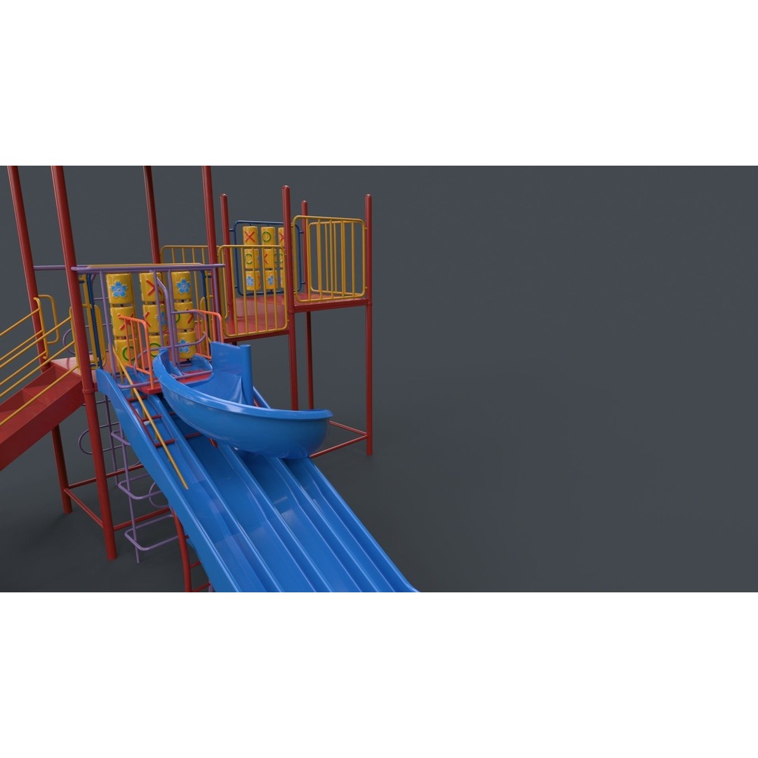 Outdoor Jungle Gym 3D Model – Low Poly PBR Game Asset, FBX - View 21