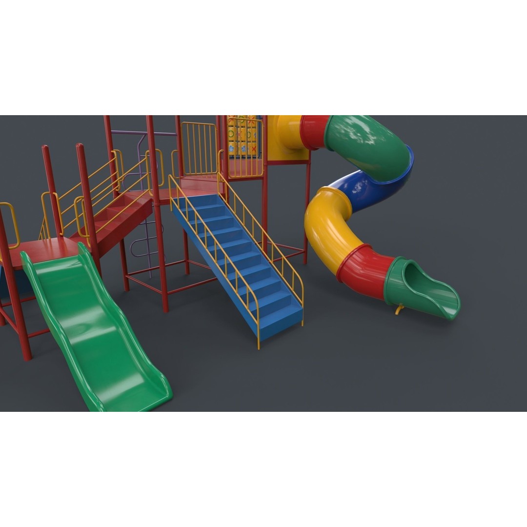 Outdoor Jungle Gym 3D Model – Low Poly PBR Game Asset, FBX - View 24