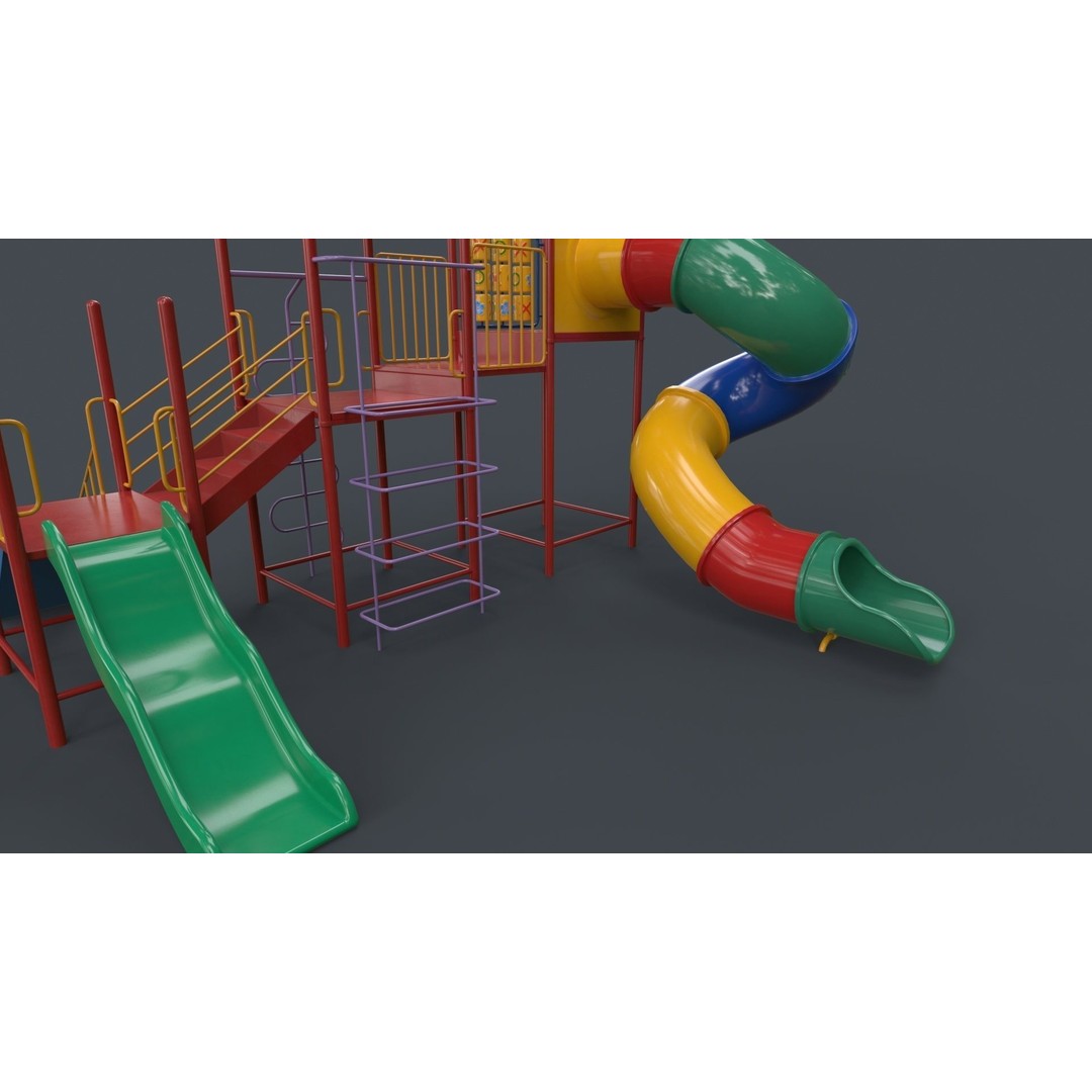 Outdoor Jungle Gym 3D Model – Low Poly PBR Game Asset, FBX - View 29