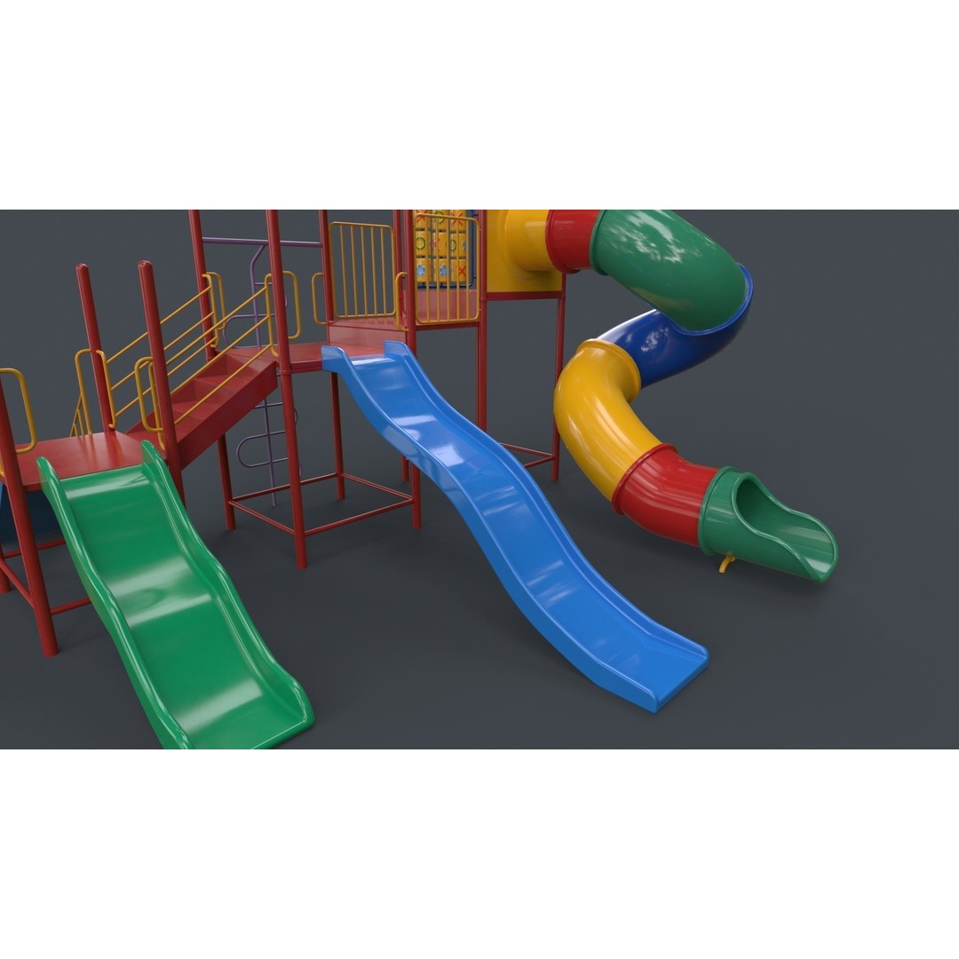 Outdoor Jungle Gym 3D Model – Low Poly PBR Game Asset, FBX - View 33