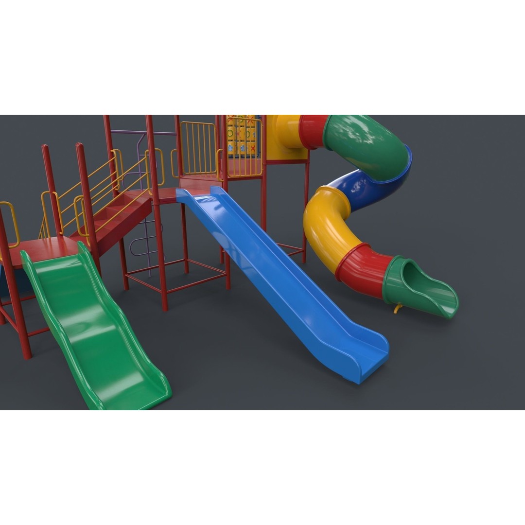 Outdoor Jungle Gym 3D Model – Low Poly PBR Game Asset, FBX - View 34