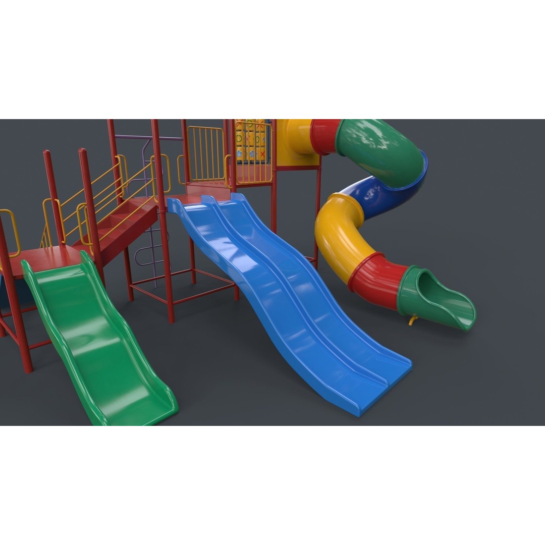 Outdoor Jungle Gym 3D Model – Low Poly PBR Game Asset, FBX - View 35