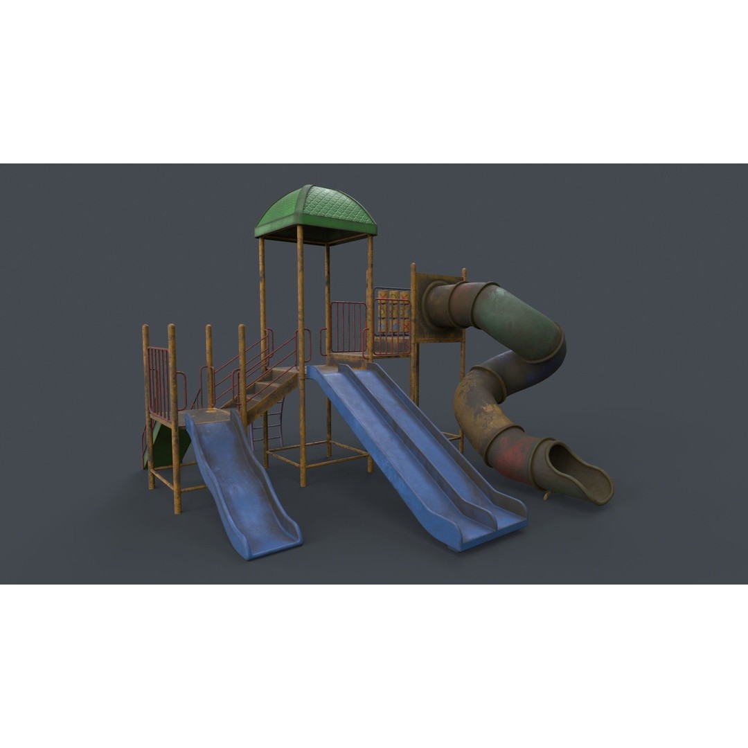 Outdoor Jungle Gym 3D Model – Low Poly PBR Game Asset, FBX - View 38