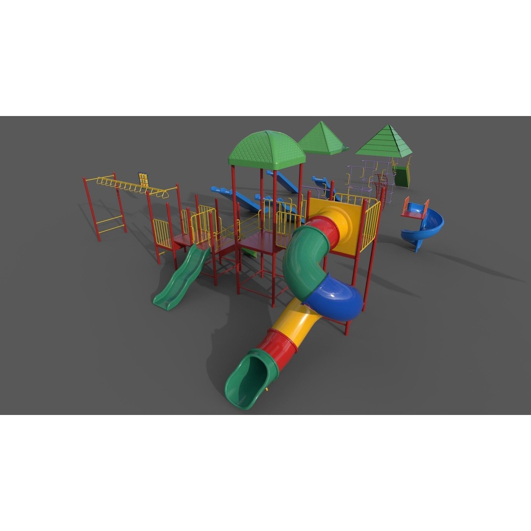 Outdoor Jungle Gym 3D Model – Low Poly PBR Game Asset, FBX - View 4