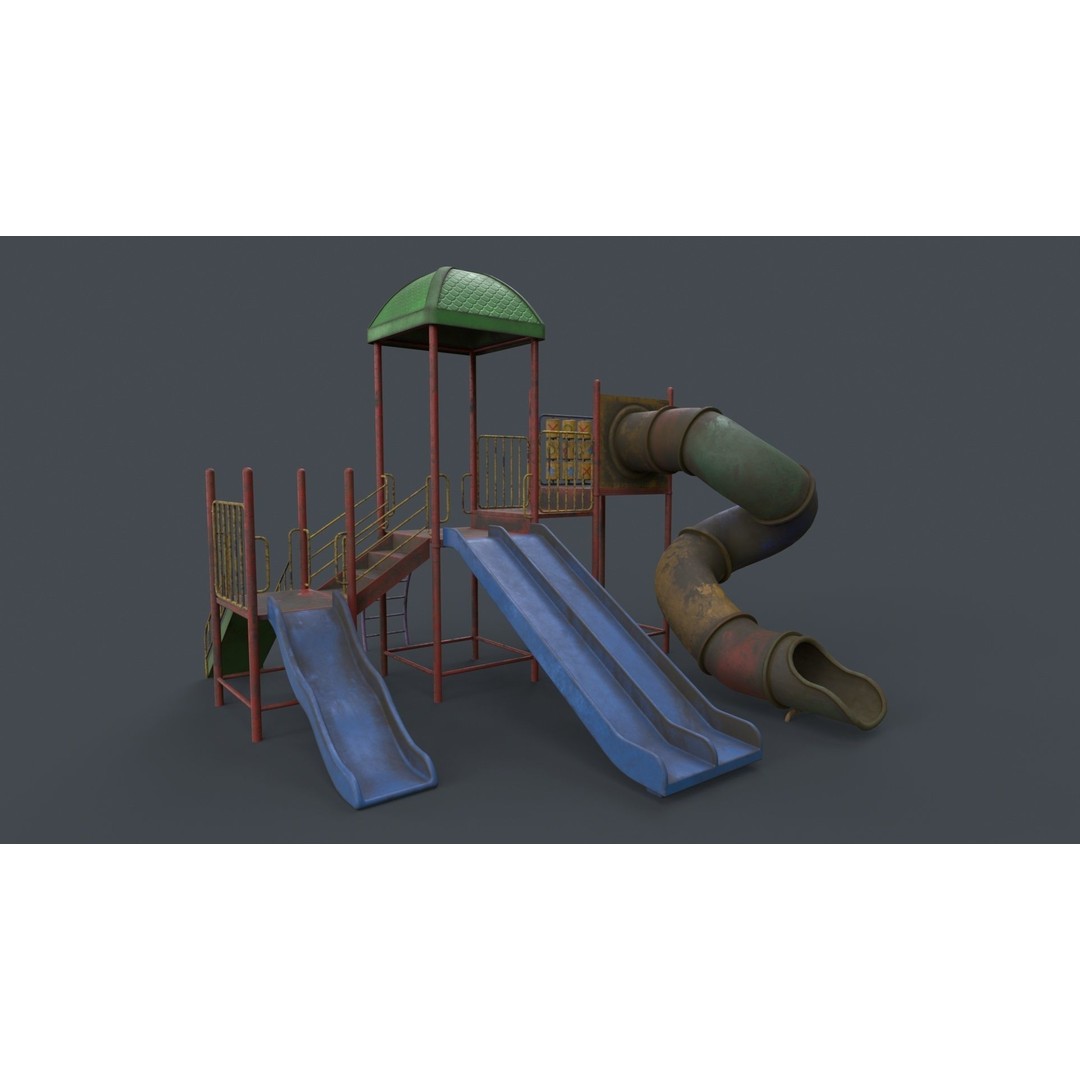 Outdoor Jungle Gym 3D Model – Low Poly PBR Game Asset, FBX - View 40