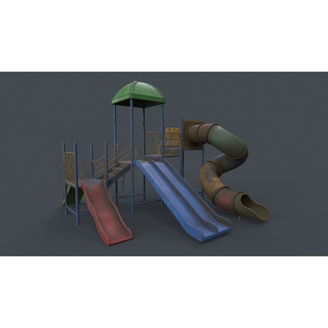 Outdoor Jungle Gym 3D Model – Low Poly PBR Game Asset, FBX - View 42