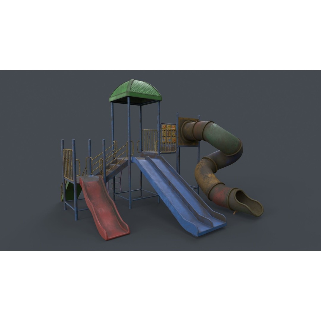 Outdoor Jungle Gym 3D Model – Low Poly PBR Game Asset, FBX - View 44