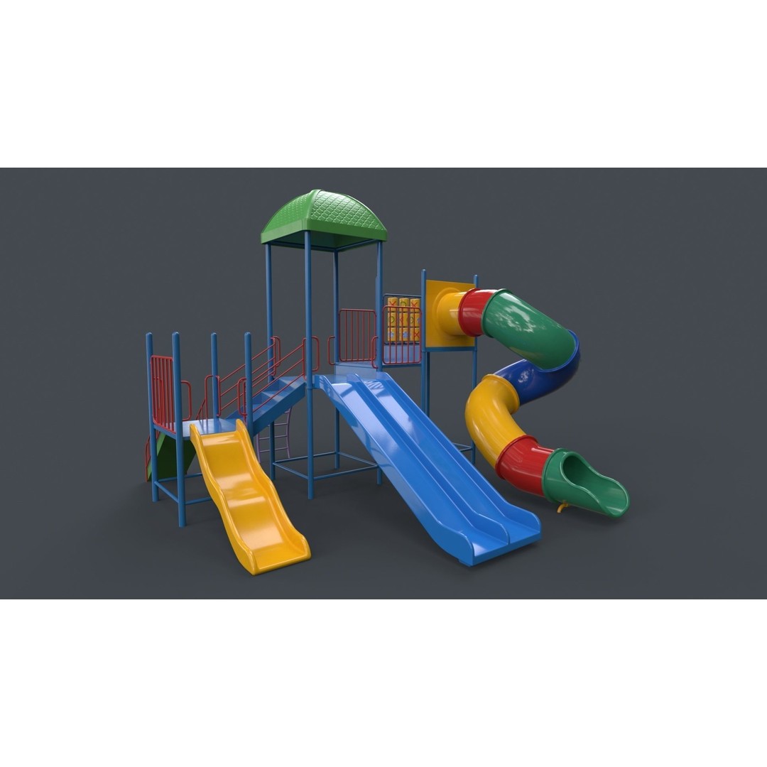 Outdoor Jungle Gym 3D Model – Low Poly PBR Game Asset, FBX - View 45