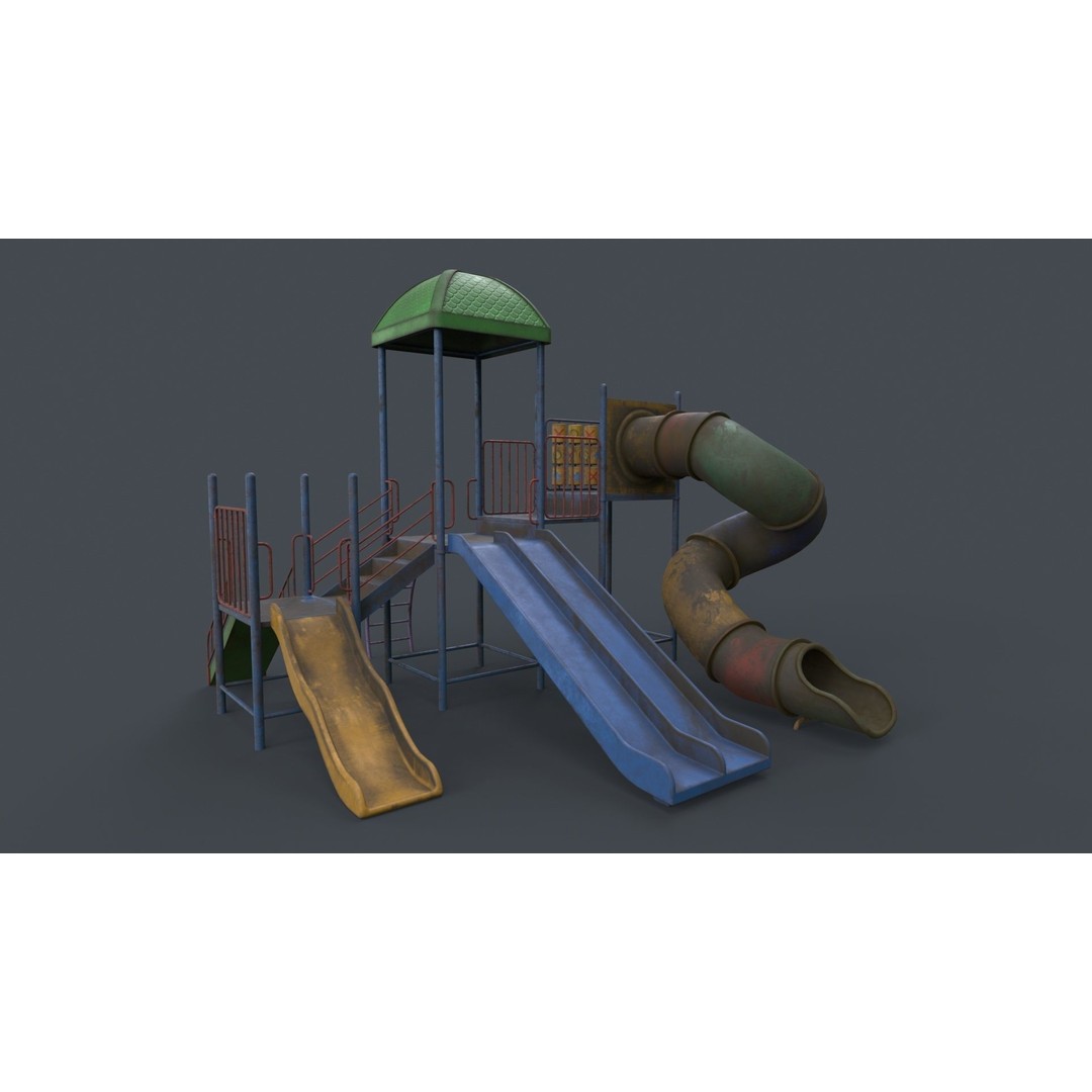 Outdoor Jungle Gym 3D Model – Low Poly PBR Game Asset, FBX - View 46