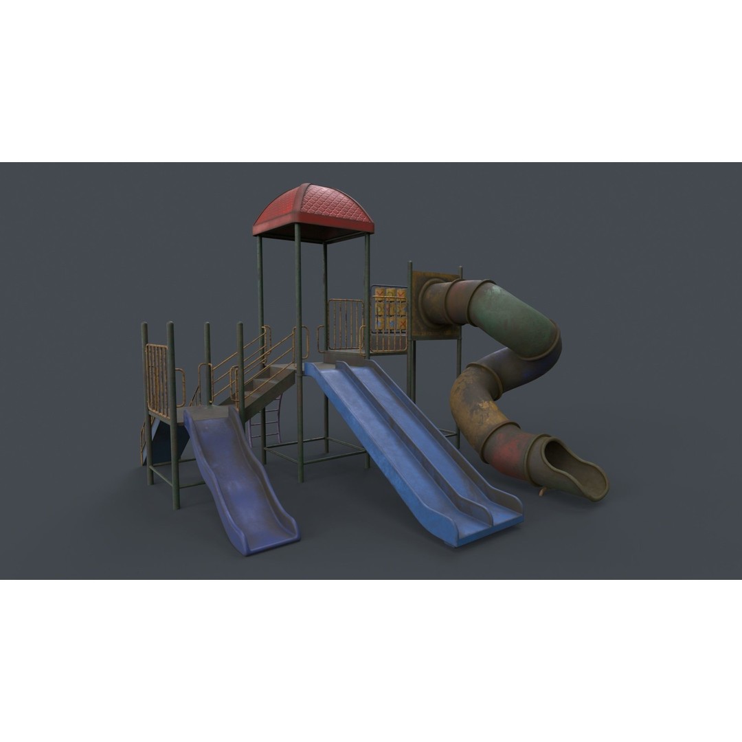 Outdoor Jungle Gym 3D Model – Low Poly PBR Game Asset, FBX - View 48
