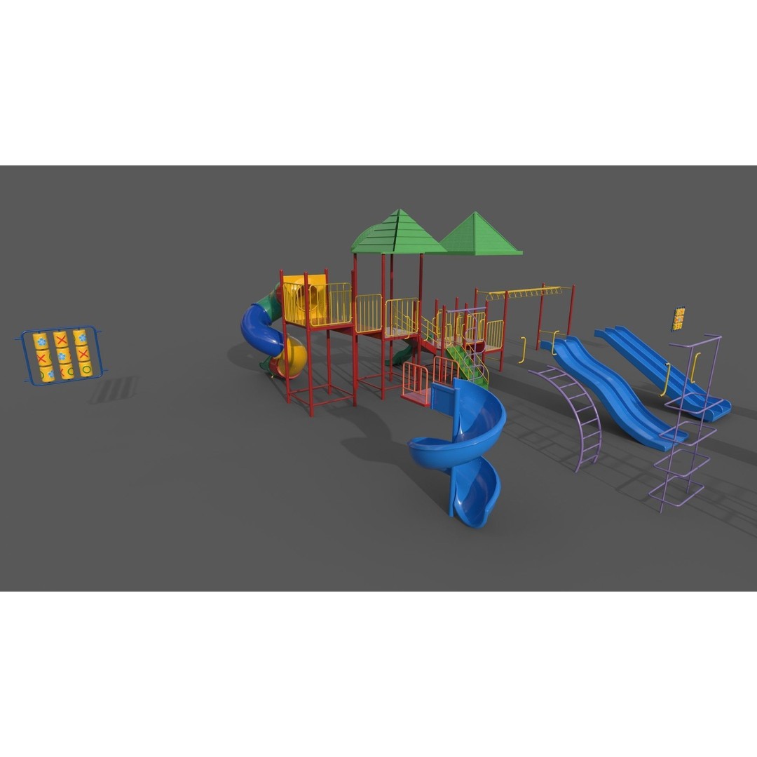 Outdoor Jungle Gym 3D Model – Low Poly PBR Game Asset, FBX - View 5