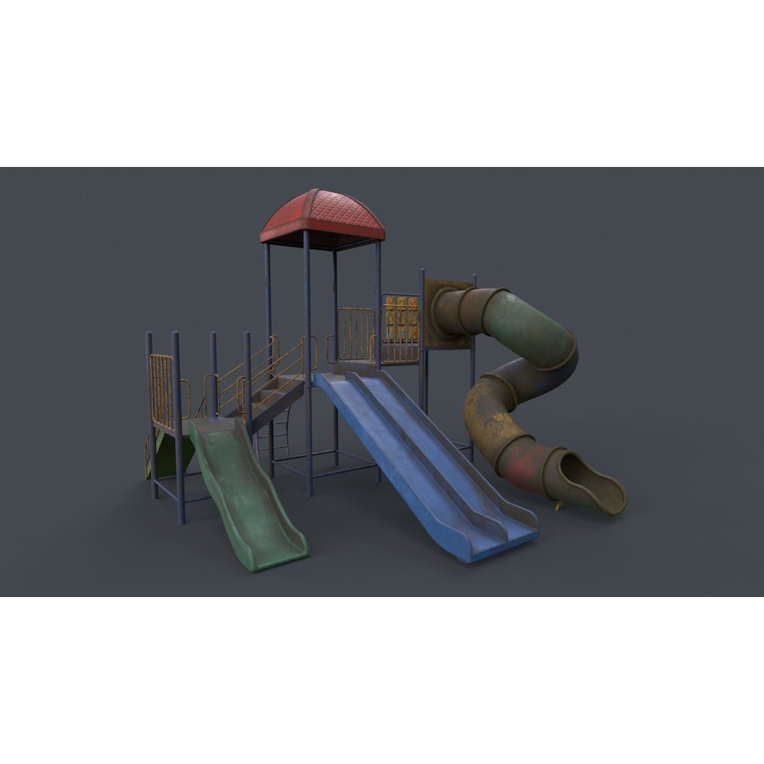 Outdoor Jungle Gym 3D Model – Low Poly PBR Game Asset, FBX - View 52