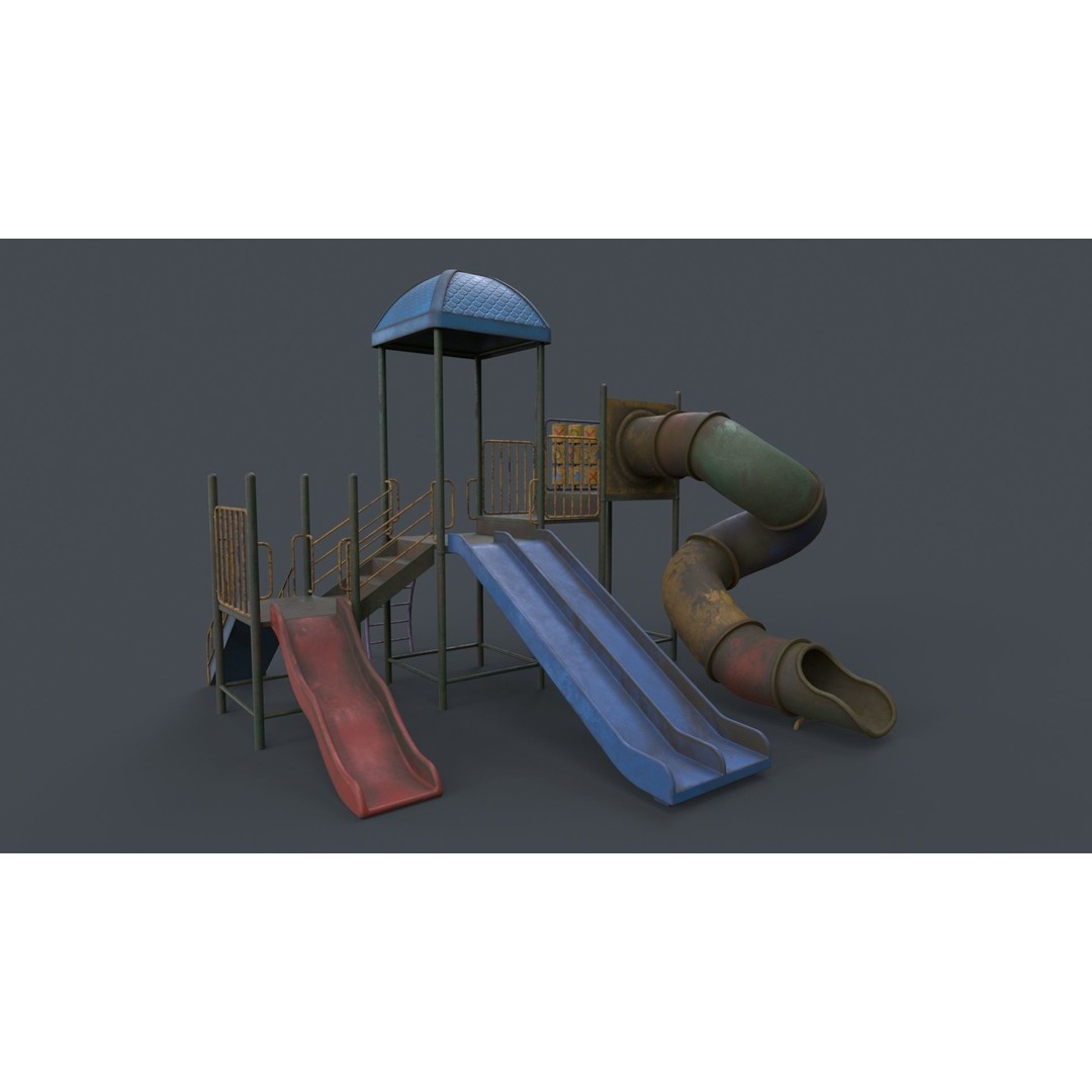 Outdoor Jungle Gym 3D Model – Low Poly PBR Game Asset, FBX - View 56