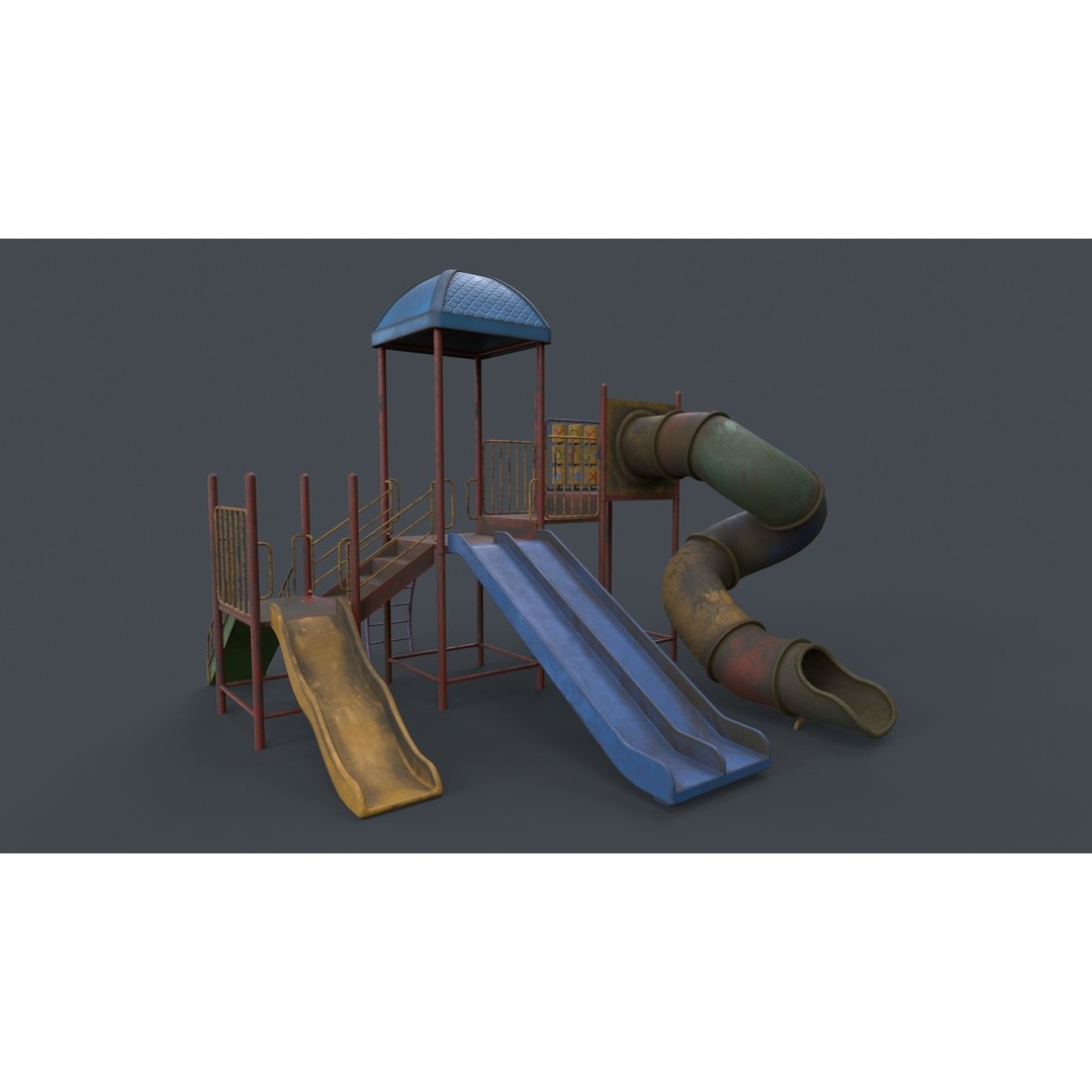 Outdoor Jungle Gym 3D Model – Low Poly PBR Game Asset, FBX - View 60