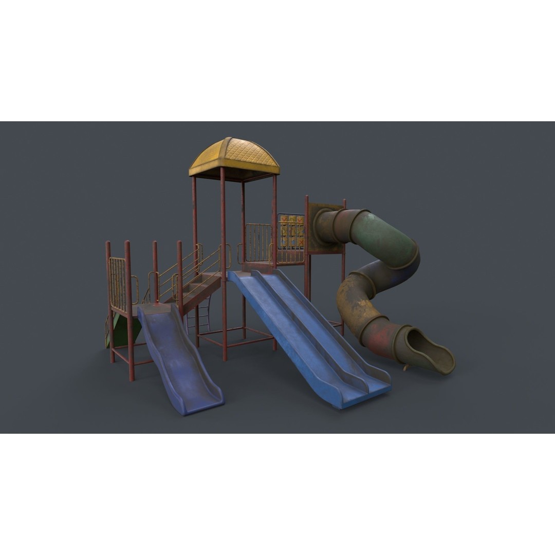 Outdoor Jungle Gym 3D Model – Low Poly PBR Game Asset, FBX - View 64