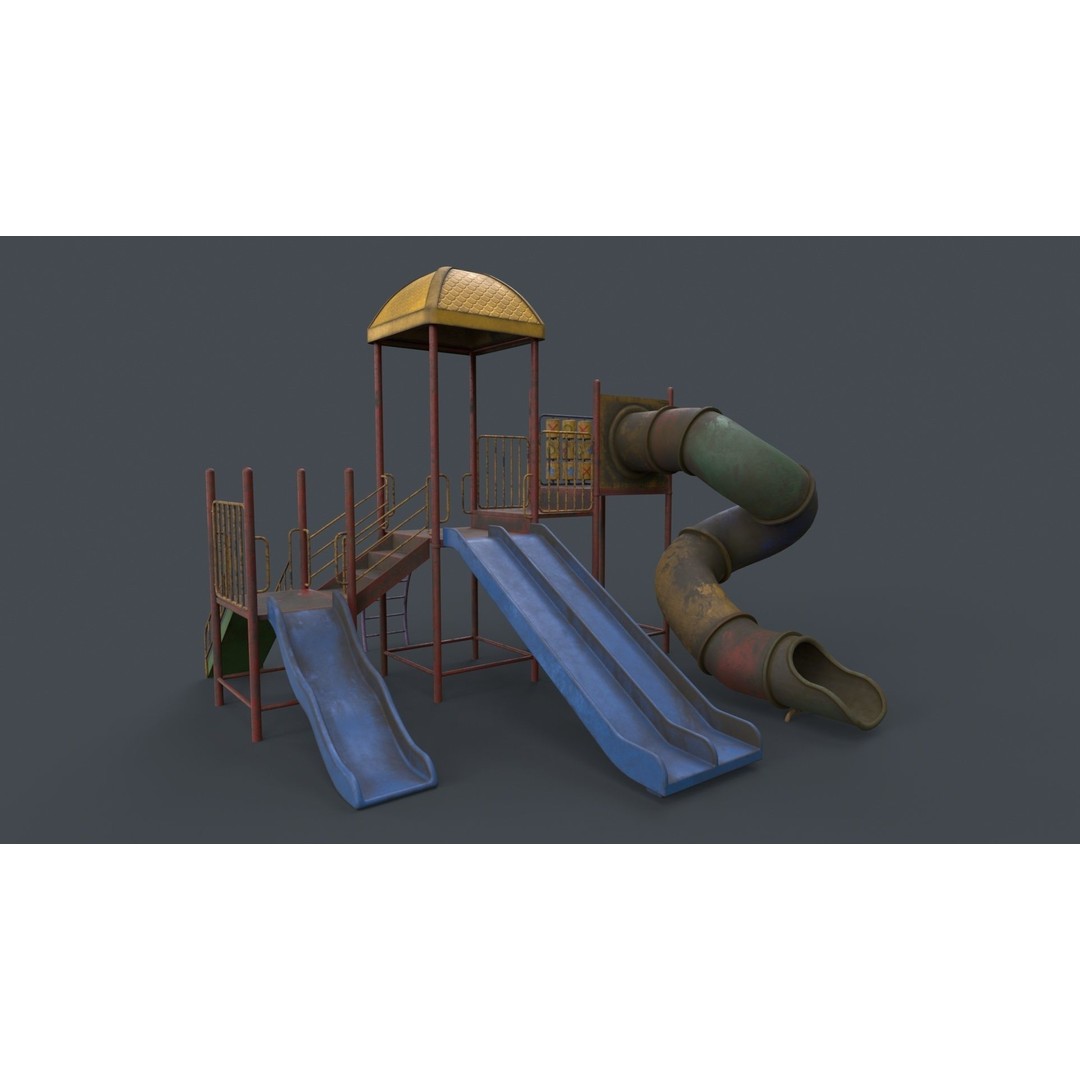 Outdoor Jungle Gym 3D Model – Low Poly PBR Game Asset, FBX - View 66