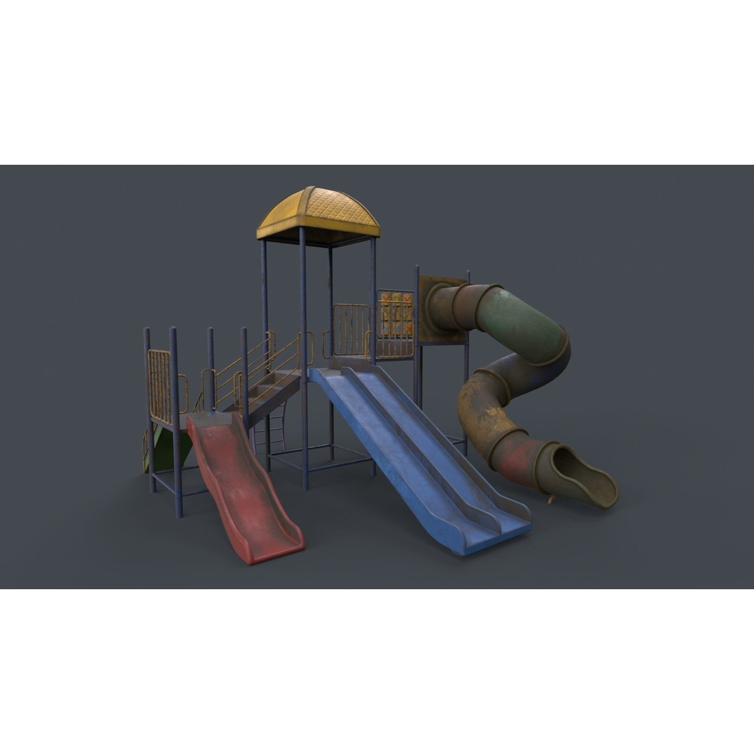 Outdoor Jungle Gym 3D Model – Low Poly PBR Game Asset, FBX - View 68