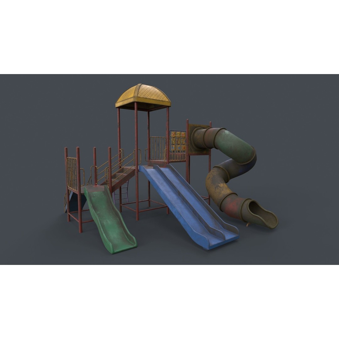 Outdoor Jungle Gym 3D Model – Low Poly PBR Game Asset, FBX - View 70