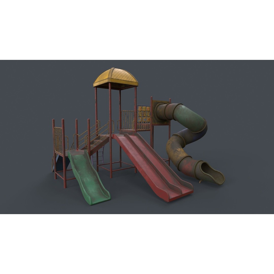 Outdoor Jungle Gym 3D Model – Low Poly PBR Game Asset, FBX - View 78