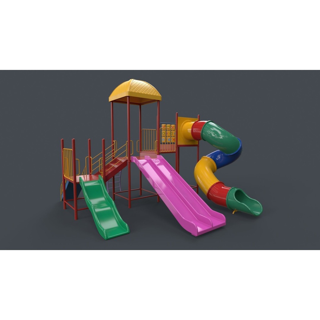 Outdoor Jungle Gym 3D Model – Low Poly PBR Game Asset, FBX - View 79