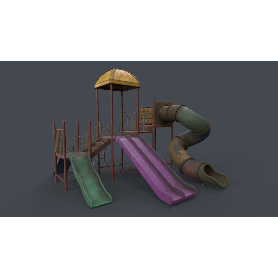 Outdoor Jungle Gym 3D Model – Low Poly PBR Game Asset, FBX - View 82
