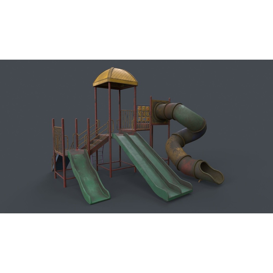 Outdoor Jungle Gym 3D Model – Low Poly PBR Game Asset, FBX - View 84