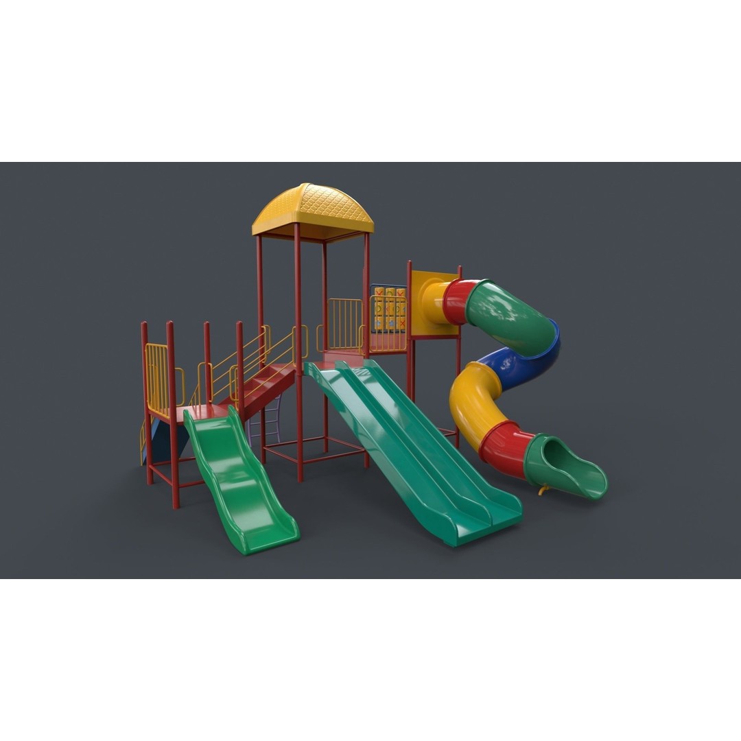 Outdoor Jungle Gym 3D Model – Low Poly PBR Game Asset, FBX - View 85