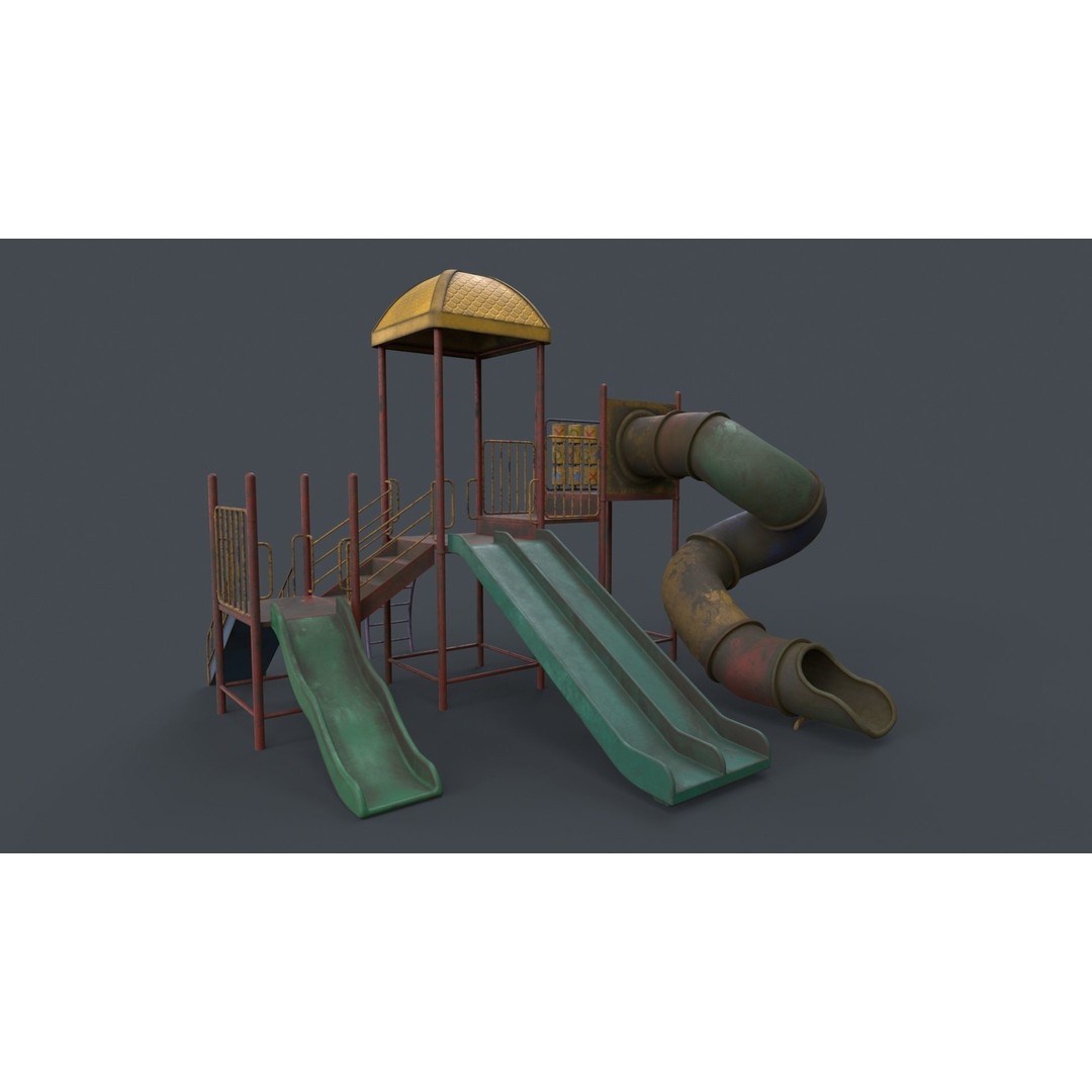 Outdoor Jungle Gym 3D Model – Low Poly PBR Game Asset, FBX - View 86