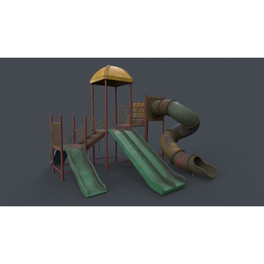 Outdoor Jungle Gym 3D Model – Low Poly PBR Game Asset, FBX - View 88