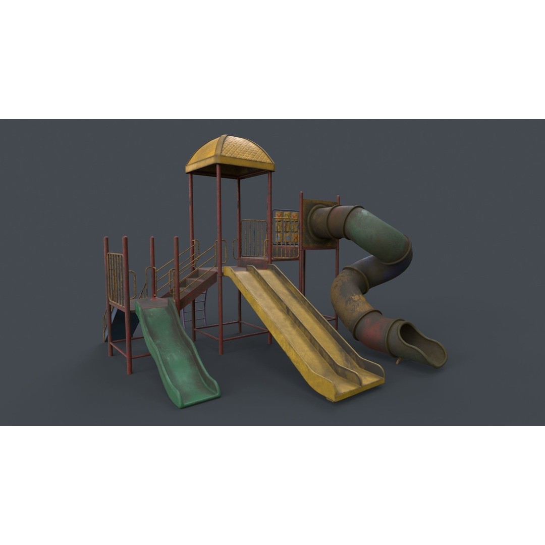 Outdoor Jungle Gym 3D Model – Low Poly PBR Game Asset, FBX - View 90