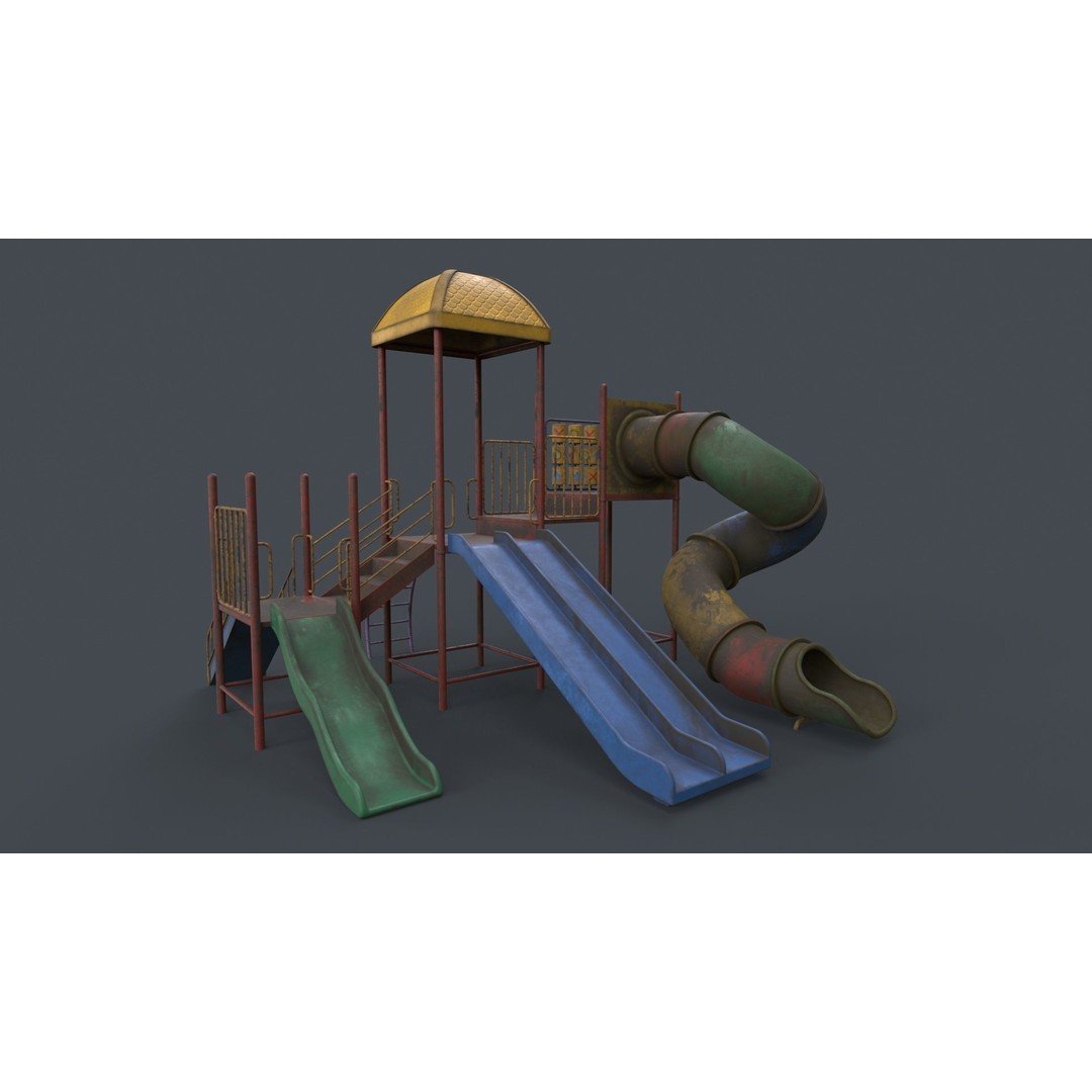 Outdoor Jungle Gym 3D Model – Low Poly PBR Game Asset, FBX - View 94