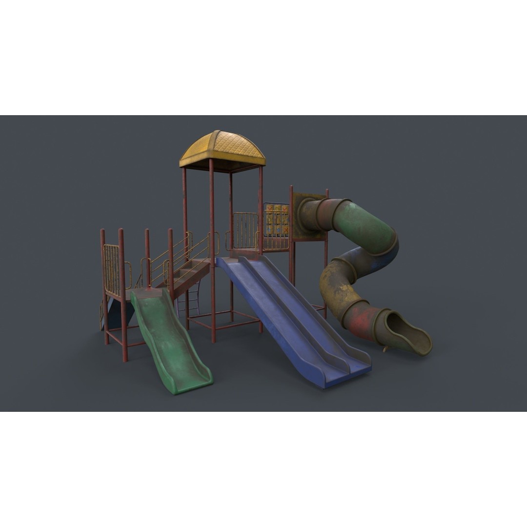Outdoor Jungle Gym 3D Model – Low Poly PBR Game Asset, FBX - View 96