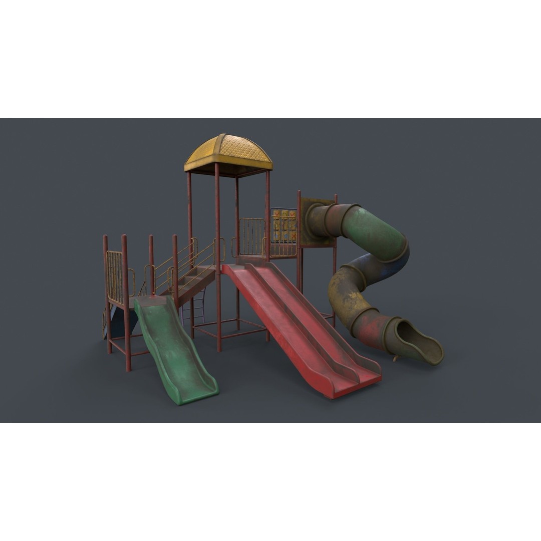 Outdoor Jungle Gym 3D Model – Low Poly PBR Game Asset, FBX - View 98