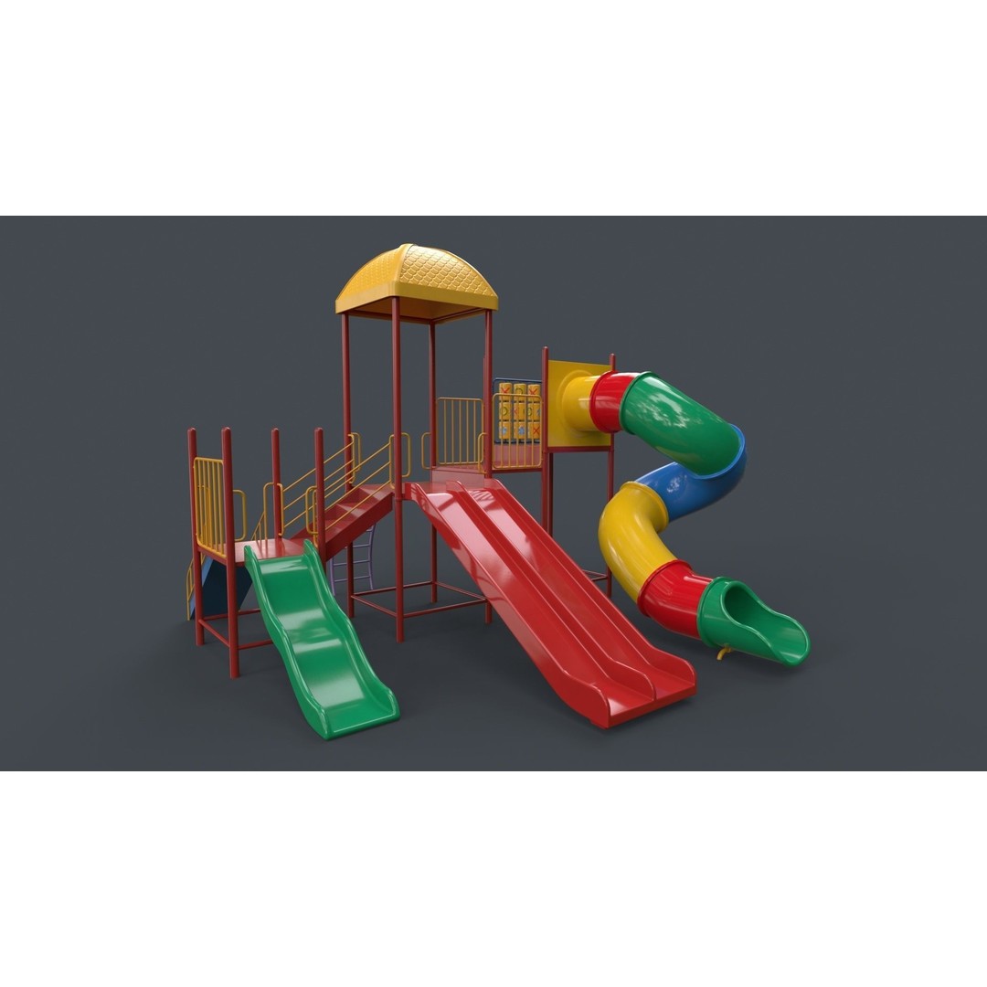 Outdoor Jungle Gym 3D Model – Low Poly PBR Game Asset, FBX - View 99