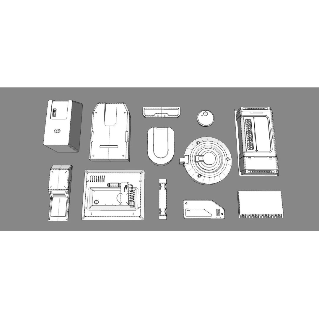Sci-Fi Trim Sheets 3D Model – High Poly Environment Asset, OBJ, FBX - View 20