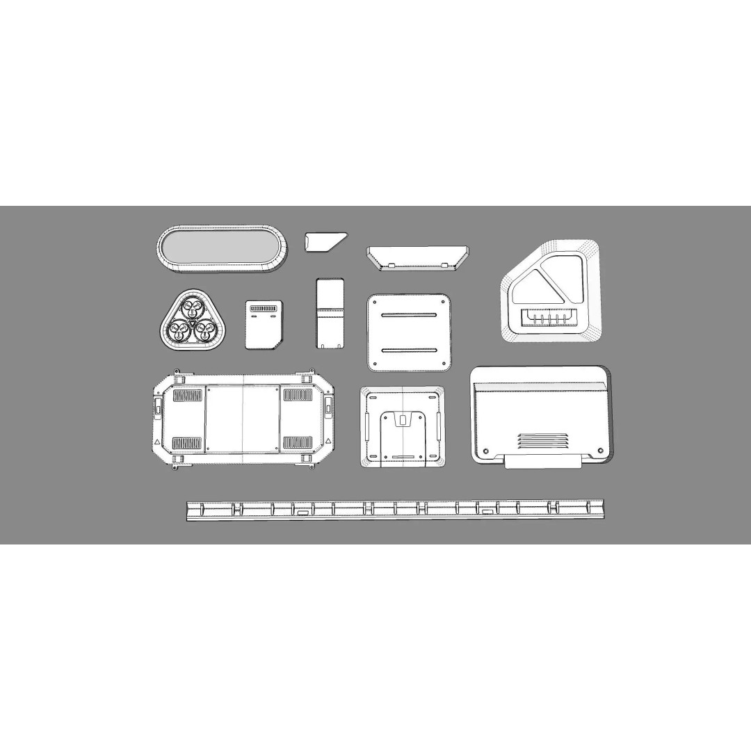 Sci-Fi Trim Sheets 3D Model – High Poly Environment Asset, OBJ, FBX - View 22