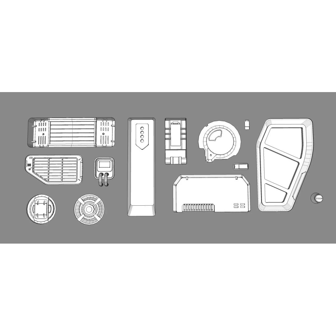 Sci-Fi Trim Sheets 3D Model – High Poly Environment Asset, OBJ, FBX - View 24