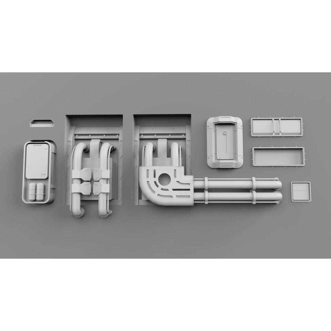 Sci-Fi Trim Sheets 3D Model – High Poly Environment Asset, OBJ, FBX - View 9