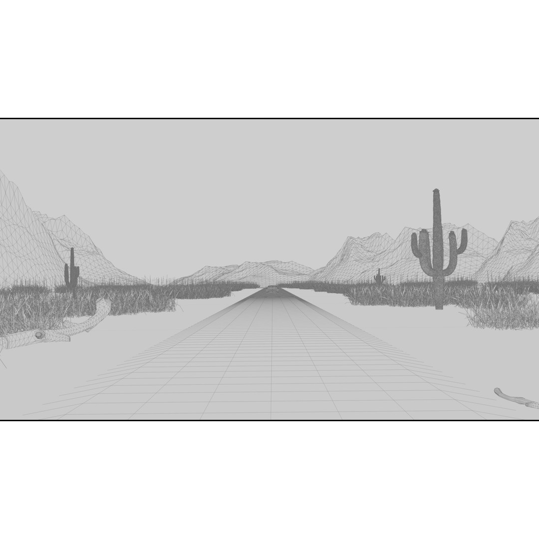 Desert Highway 3D Model – Detailed PBR Landscape Asset, FBX - View 13