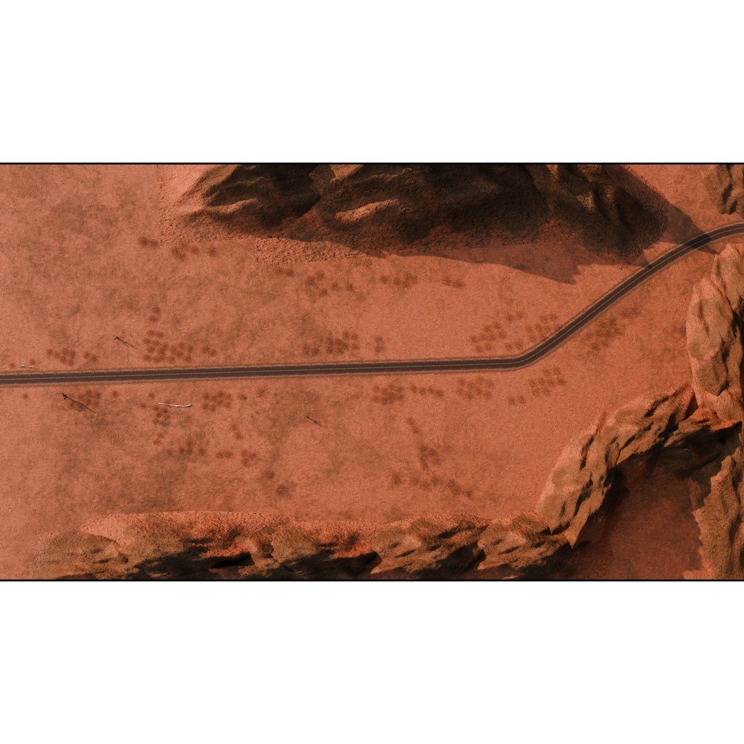 Desert Highway 3D Model – Detailed PBR Landscape Asset, FBX - View 9