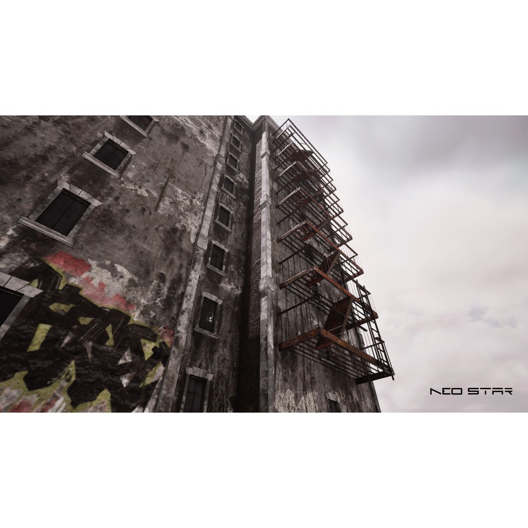 Abandoned Apartment Block 3D Model – Low Poly Game Asset, FBX - View 10
