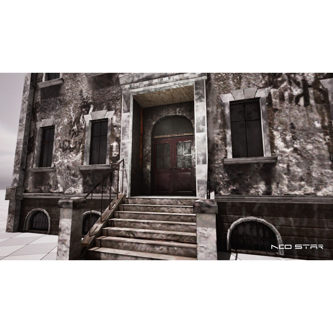Abandoned Apartment Block 3D Model – Low Poly Game Asset, FBX - View 11
