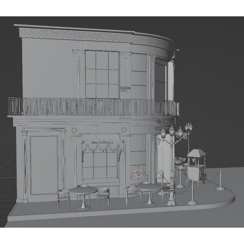 Peggy Porschen Café 3D Model – High-Quality Exterior, Blender, FBX, OBJ - View 14