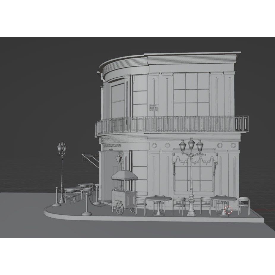 Peggy Porschen Café 3D Model – High-Quality Exterior, Blender, FBX, OBJ - View 15