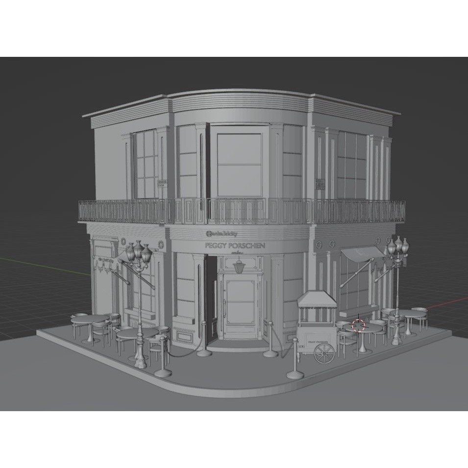 Peggy Porschen Café 3D Model – High-Quality Exterior, Blender, FBX, OBJ - View 16